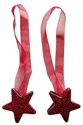 SOLOVO 2 Calamite per Tende a Stella Glitter, Fermatende Rosso | Fermatende