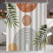 Lerores Rideau de douche 180 x 160 cm - Motif feuilles - Ourlet lesté - Textile anti-moisissure - Imperméable - Lavable - En tissu polyester - Avec 12 œillets et anneaux de rideau de douche - Pour