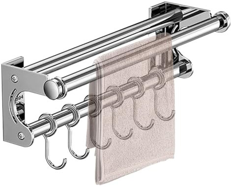 Kitchen Utensil Holder, Wall Mounted Kitchen Utensil Holder, Stainless Steel Cutter Storage Rack with Hooks - Kitchen Rail Without Drilling for Spatula, Spoon, Saucepan