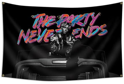 RFRDSPKG Juic Wrld Album Flag Tapestry Rapper Wall Tapestry Room Aesthetic Painting Bedroom Wall Hanging Tapestries Living Room Walls Decorative 150x90cm The Party Nevet Ends