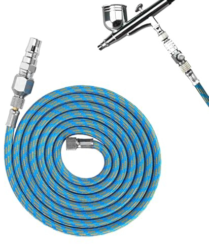 Nylon Airbrush Luftschlauch Set, Flexibler Schlauch mit 1/8-Zoll-1/4-Zoll Adapter für Spritzpistolen, Luftkompressor