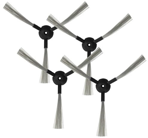 vhbw 4X Cepillo Lateral Compatible con Samba XR210C, XR210 Robot Aspirador - Set cepillos, Gris/Negro