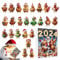 2024 Huhn Ankunft Kalender - Entzückendes Weihnachtshühnchen mit Weihnachtsmannmützen Countdown-Kalender | 24 Tage Weihnachts-Countdown-Kalender Huhn | Hühner-Countdown-Kalender für Freunde, Familie