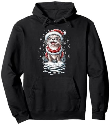 Robbe Weihnachten mit Mütze Weihnachtsmann-Anzug Pullover Hoodie