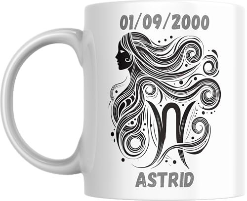 fapadjo mug personnalisé astrologie zodiac céramique 330ml cadeau anniversaire fête mères Noël prénom signe horoscope lave-vaisselle durable unique qualité (Vierge)