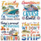 Cruise Door Magnets Decorations, 4PCS Family Trip Nautical Holiday Cruise Magnets, Cruising Essentials Reusable Magnetic Ship Cabin Door Signs Fridge Decor