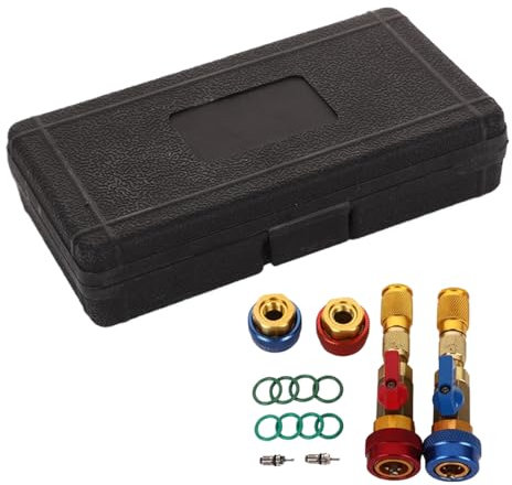 Valve Core Tool, Air Condition Valves Core Removal Kit, Anti-Slip Handle O Ring Rubber Seal, Portable Installer, Ideal for Refrigeration, Motorcycle, Vehicle Repair and Maintenance