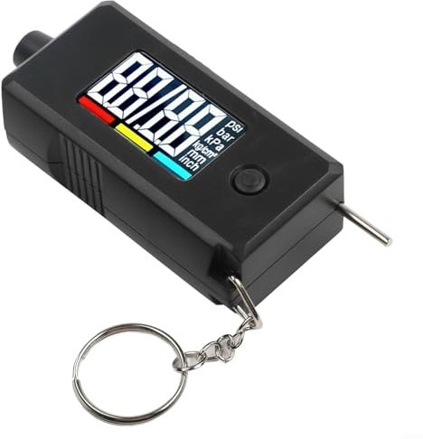 Misuratore digitale compatto ed efficiente per la pressione dei pneumatici e il profondimetro del battistrada, perfetto per meccanici e appassionati di fai da te