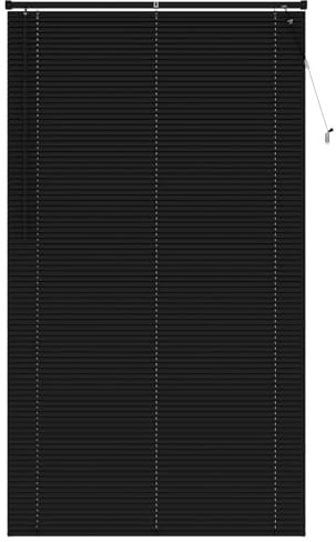 vidaXL Jalousie Manuell Verstellbar Schwarz 213 x 110 cm PVC, Moderne PVC Jalousie Innen Fensterbehandlung für Sichtschutz, Einstellbare Lichtfiltration im Arbeitszimmer