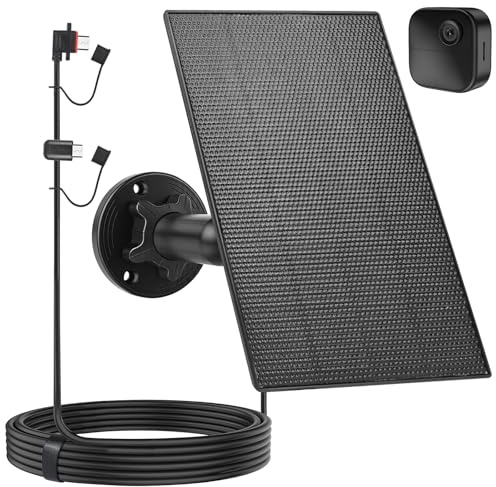 GuKKK Solarpanel für Blink Kamera mit eingebautem 2600mAh wiederaufladbarem Akku, IP66 Wasserdicht, 4M Ladekabel, kompatibel mit Blink XT,XT2 & New Outdoor (3rd Gen) Outdoor 4 (4th Gen)