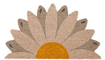 Fisura - Fußmatte außen Gänseblümchen aus Kokosnuss mit Rutschfester PVC-Rückseite. Lustige Welcome Fußmatte. Handbemalt. Größe: 70 cm x 40 cm. Brauntöne.