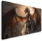 dunkler Drache 120x 60cm Panorama Leinwand Bild XXL Format Wandbilder Wohnzimmer Wohnung Deko Kunstdrucke