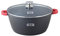 Haussmann Héritage® Faitout/Marmite Diamètre 36cm，hauteur 16cm 13.4L avec Revêtement type pierre，poignées silicones Amovibles －Tous feux dont induction－HM-3616M (36) Blk