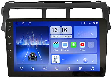 Android 10 Autoradio Car Navigation Reproductor Multimedia estéreo GPS Radio 2.5D Pantalla táctil paraToyota vios Yaris 2007-2012
