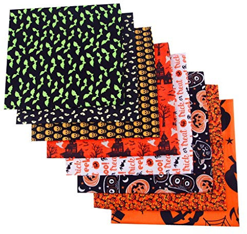 Baoblaze Lot De 8 Tissu De Courtepointe En Coton Halloween, Tissu Patchwork, Quarts De Paquet, Tissu De Scrapbooking, Couture, Artisanat, Al
