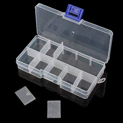 OriGlam 13x6.5CM Small Fishing Tackle Box Organizer, Small Fish Tackle Storage Plastic Box Kit with Adjustable Dividers, Tackle Organizer Boxes for Fishing Lures