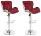 Mendler 2er-Set Barhocker HWC-A92, Barstuhl Tresenhocker, höhenverstellbar Kunstleder - Bordeaux