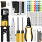 MAYLINEE RJ45 Netzwerk Crimpzange für RJ11/RJ12, Crimpstecker Set Cat5/Cat6 kabel Crimp Set, Crimpzange RJ45 professionelles Crimpen(Schwarz)