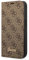 Guess GUBKP14LHG4SHW Hülle für iPhone 14 Pro 6,1 braun/Brown Book 4G Vintage Gold Logo