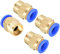 PATIKIL G3/8 Maschio x 12mm OD Tubo Raccordo, 4pz Dritto Pneumatico Pressione Rapida Collega Raccordi per Aria Liquido Trasferimento