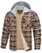 TACVASEN Herren Hemdjacke Gefüttert Winter Hemden Langarm Wattiert Herrenhemd Holzfällerhemd Hoodie (M, Braun)