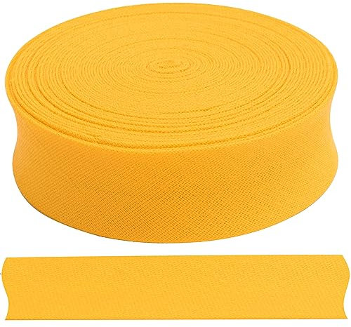 AERZETIX - C68026 - Dekoratives Schrägband 4.5 Meter x 18 mm - Farbe gelb - aus Polyester/Baumwolle