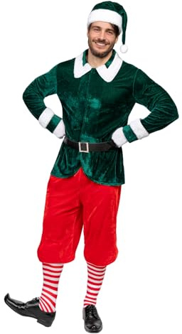 Funidelia | Elf Kostüm Deluxe für Herren Weihnachtself, Weihnachten, Wichtel - Kostüm für Erwachsene & Verkleidung für Partys, Karneval & Halloween