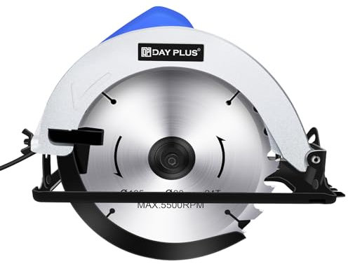 Mini Kreissäge Kegelwinkel (0 bis 45°) Elektrische Kreissäge, 900W Kreissäge mit 180mm Blatt, 2 Kohlenstoffbürste, Multifunktionale Schnurgeradkreissäge für Holz Weichmetall PVC