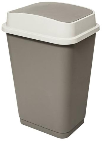 5five - poubelle 50l en plastique taupe
