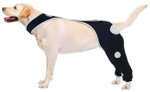 Furtent Manchon de récupération pour chien pour éviter le léchage, résistant à l'abrasion, 4 mm d'épaisseur, manchon réfléchissant pour patte de chien, manches arrière lavables et imperméables, taille