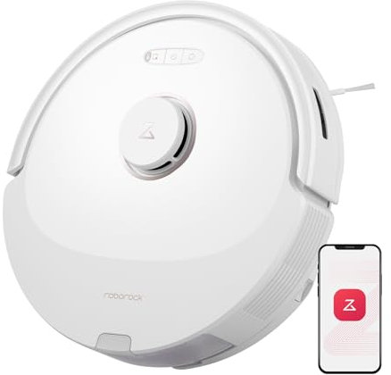 roborock Q8 Max Saugroboter mit DuoRoller-Bürste, 5500Pa Saugkraft, 470mL Staubbehälter, 350mL Wassertank, Staubsauger Wischroboter PreciSense-LiDAR-Navigation (Weiß)