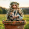 xinxinyu Bohemian Fairy Flower Pot Decoration, Fairy Planter Flower Pots, Fairy Garden Accessories, Handcrafted Acrylic Bohemian Flower Pot for Your Home or Garden (O)