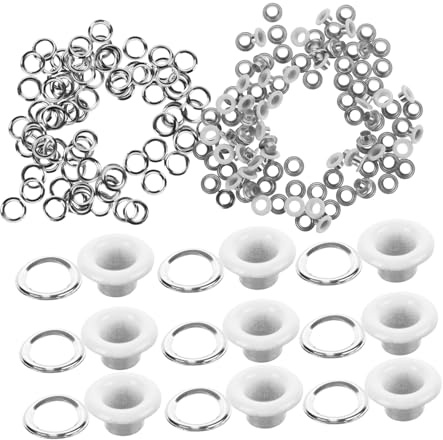 SOIMISS 100 Pièces Rivets Creux Pour Lacets Œillets De Chaussures Oeillets En Métal Outils à Œillets Oeillet De Bricolage Oeillets De Bouton Attaches De Vêtements Blanche Le Fer