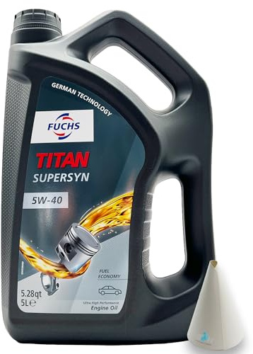 5 L Fuchs Titan Supersyn | 5W-40 | kompatibel mit | MB 229.3 | VW 502 00/505 00 | RN0700/RN0710 | 5 Liter | Motoröl | Motorenöl | PKW ÖL | Motoroel | Motorenoel | mit Trichter