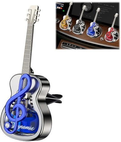 Guitar Shape Air Freshener Vent Clips, Car Diffuser Dashboard Ornaments, Aromatherapy Diffuser, Air Conditioner Decorations Clip Accessories (Blue)