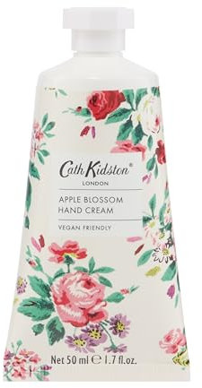 Cath Kidston Hand Cream 50ml, Shea Butter, Vitamin E, Moisturiser For Dry Skin, Apple Blossom Fragrance, Pocket and Travel Size, Vegan and Cruelty Free, Beauty Gift For Her