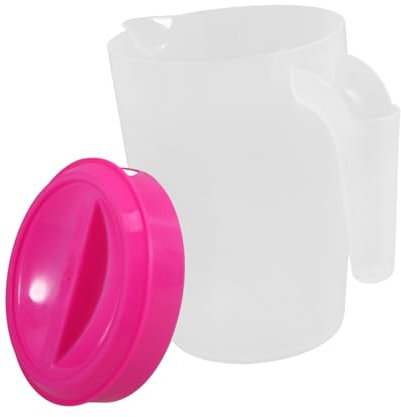 KICHOUSE Jarra De De Plástico Tapa 1l Jarra De Agua Fría Redonda Adecuado Para Refrigerador y Restaurantes