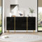 Jaxenor Kommode mit Schubladen, Wohnzimmer Sideboard mit 2 Türen und 3 Schubladen, Hochglanzschrank Multifunktionaler Komodenschrank für Schlafzimmer, Küchen, Restaurants, Schwarz