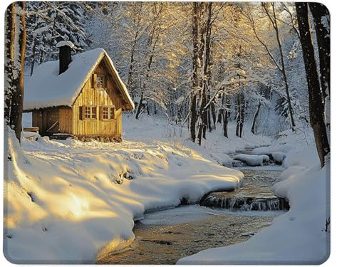 Gaming Mouse Pad Small, 260x210x3mm Snow Mouse Mat with Non-Slip Base, with Rubber of Mousemat Computer Desk Pad, Waterproof Mousepad, with Seam Edge, Gaming Mousepad for Office and Home, Sunrise X-7