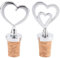 GORGECRAFT 2 Style Heart Wine Stopper Natural Cork Silver Champagne Bottle Toppers Reusable Metal Glass Stopper Wine Outlet Cap Pump Decor for Valentine's Holiday Housewarming Christmas Wedding Party