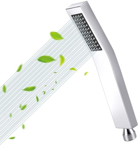 Handheld Shower Head Stainless Steel 304 – High Pressure Showerhead with Water Saving Technology, Anti-Clog Silicone Nozzles, Comfortable Spray, Easy Installation for Bathroom