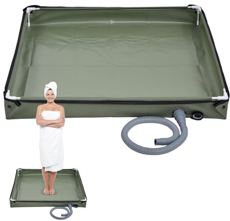 Vassoio Doccia Pieghevole Generico Da Campeggio, Base Impermeabile Temporanea Per Tende, Lavabo Multifunzionale Con Tubo Di Scarico Per Il Bagno Degli Animali Domestici, Per Uso In Camper