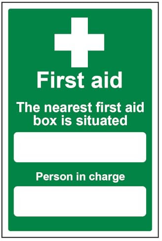 V Safety Box Situated/Person In Charge Sign - 200mm x 300mm - 1mm Rigid Plastic