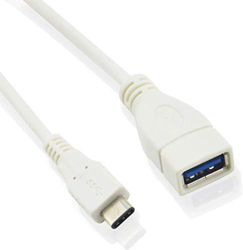 MicroConnect usb3.1caf02 W 0.2 m USB C USB Cable – USB A Male to Female Cable White (0.2 m, USB c; USB A 3.0 (Gen 1), Male/Female, White)