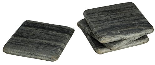 Premier Housewares Lot de 4 sous-Verres carrés en marbre Gris