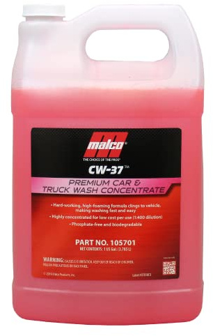 Malco CW-37 Premium Car Wash Concentrate, High Foaming Soap, 1 Gal.