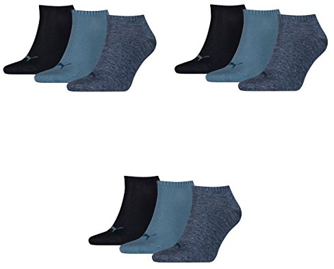 PUMA 9 Paar Sneaker Invisible Socken Gr. 35-49 Unisex für Damen Herren Füßlinge