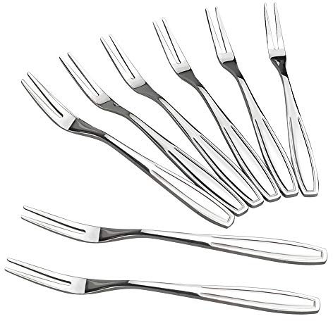 Pekky 12 pièces fourchettes à cocktail en acier inoxydable, deux Attaches fourchettes