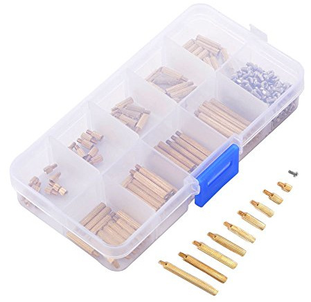 DollaTek M2 Cobre Latón Pilares Standoff Circuito Espaciador PCB Junta Tuerca Tornillos Hex redondo Cabeza Cilindro - 120pcs