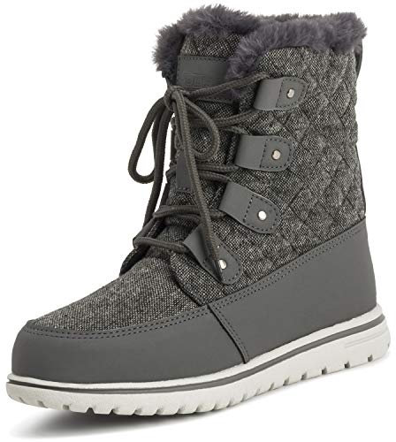 Polar Boot Damen Gesteppt Kurz Schnee Winter Kunstpelz Warm Dauerhaft Wasserdicht Stiefel - 8 - GRE41 AYC0524